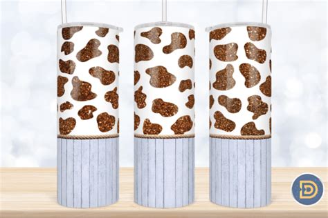 Glitter Cow Wood Oz Tumbler Png Graphic By Drizzle Designs Creative