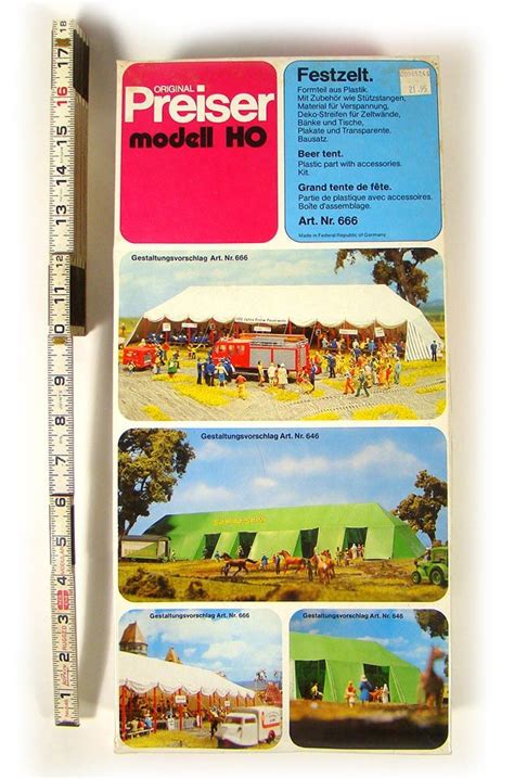 Preiser 666 Ho Beer Tent With Accessories Plastic Model Kit Trainz