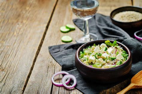 Cucumber Quinoa Feta Salad Stock Image Image Of Summer 142440135