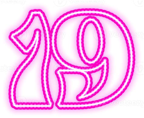 Pink Neon Number 19 33558869 Png