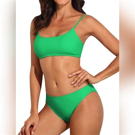 Swim Womens Scoop Neck Bikini Swimsuit Push Up Poshmark