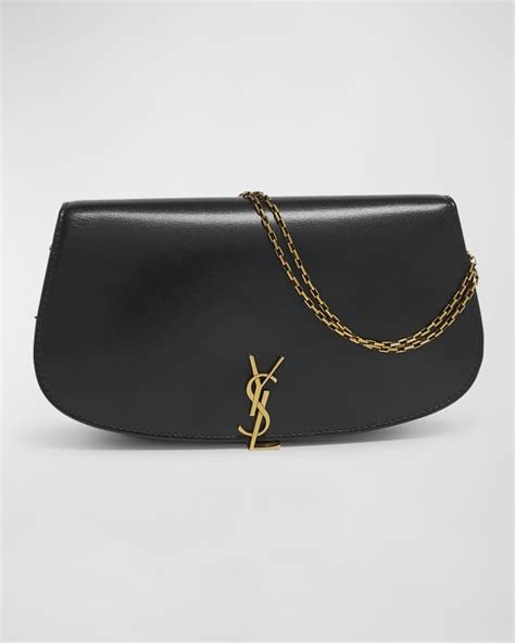 Saint Laurent Kate Ysl Python Embossed Wallet On Chain Neiman Marcus