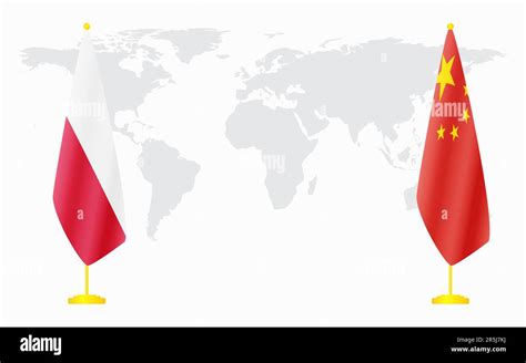 china  poland flags  official meeting  background  world