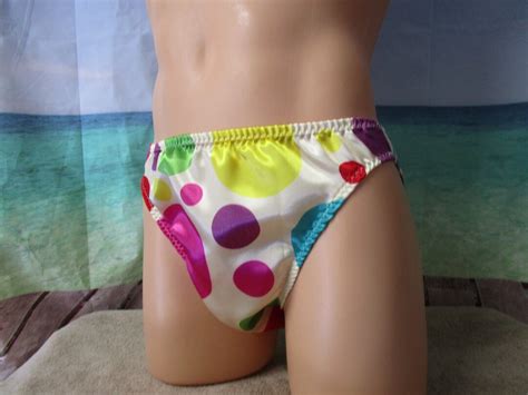 Satin Polka Dots Print Bikini For Men No Trim Custom Made Etsy