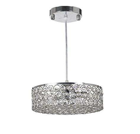 Chrome Finish Metal Shade Crystal Chandelier