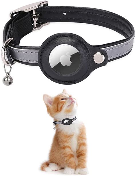 Kolacen Reflective Leather Airtag Cat Collar Gps Cat Collar With