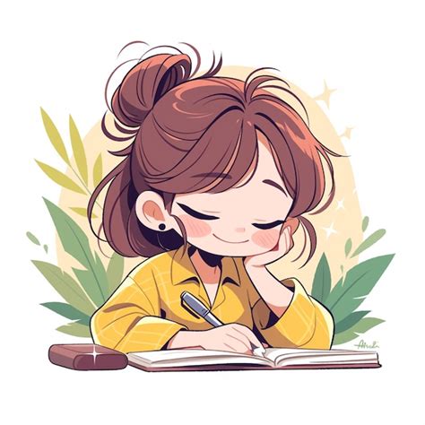 Una chica latina de veinte años estudiando para los exámenes Vector Premium