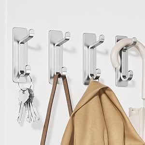 Pickpiff Self Adhesive Hooks For Hanging Extra Sticky Metal Stainless