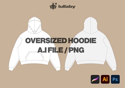 Streetwear Hoodie Sweatshirt Mockup Vector Adobe Illustrator Procreate