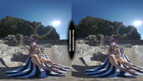 Josie Dildo Masturbating On Public Nude Beach Matty In Background VR