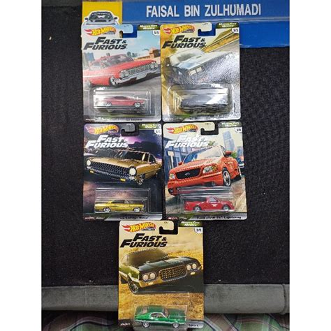 Hot Wheels Fast Furious Motor City Muscle Set Of Ford Gran Torino Impala Buick Chevy Nova