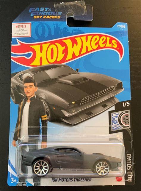 Hot Wheels Fast And Furious Ion Motors Thresher Matte Grey Long Card Rod Squad Hard To Find