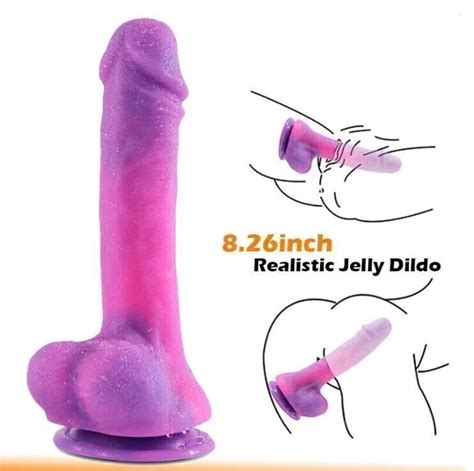 8 26 JELLY DILDO SEX DONG PENIS REALISTIC SILICONE SUCTION CUP ANAL VAGINAL TOY EUR 39 14