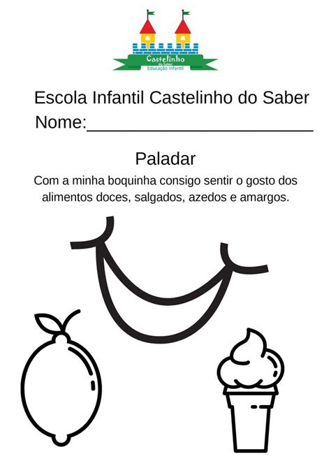 Atividade Paladar - 5 sentidos atividade paladar | Atividades paladar educação infantil ...