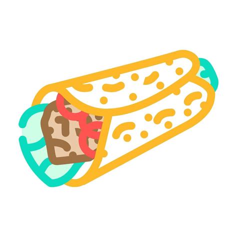 Burrito Fast Food Color Icon Illustration 43256948 Vector Art At Vecteezy
