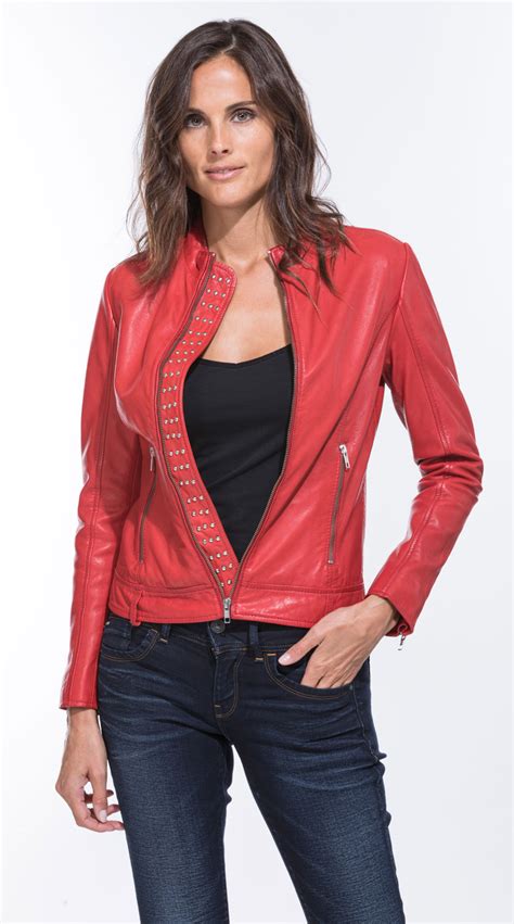 Buy Veste En Cuir Rouge Femme OFF 66 Big Sale