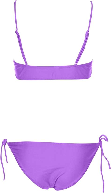 Buy Keerads Women Textured Tie String Bikini Swimwear Metallic Halter
