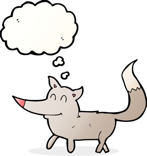 Dessin Animé Petit Loup Avec Bulle De Pensée 36342097 Png
