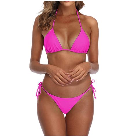 EHRWE Women Swimsuit Bikini Swimsuit For Black Brazilian String Bikinis Bathing Suit Triangle