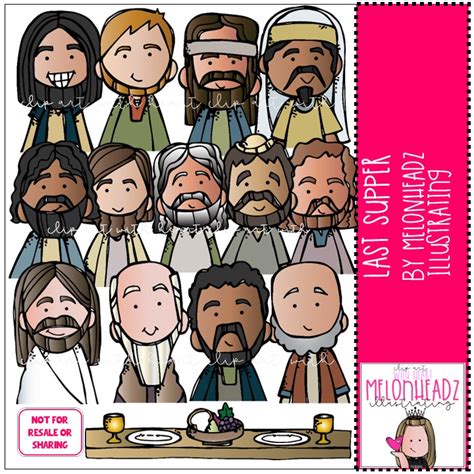 Last Supper Clip Art Combo Pack Bible Melonheadz