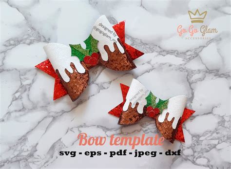 Svg Christmas Bow Svg Bow Template Cricut Christmas Bow Etsy