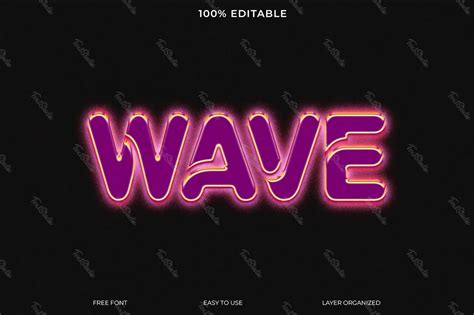 wave font style text effect photoshop premium psd file