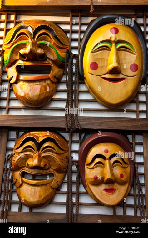 Korean Masks or Tal in Insadong in Seoul South Korea Stock Photo - Alamy