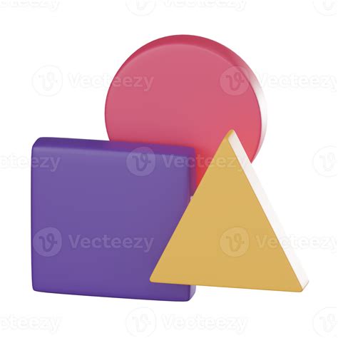 Vibrant Geometry Colorful 3d Icon Shapes Tool Triangle Square Circle