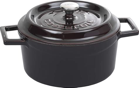 Enameled Cast Iron Round Casserole W Lid And Handles 3 Qt Aubergine Pre Seasoned