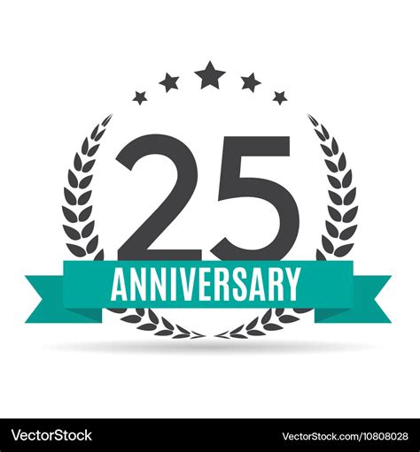 Template logo 25 years anniversary Royalty Free Vector Image