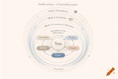 minimalist diagram illustrating personal growth   central