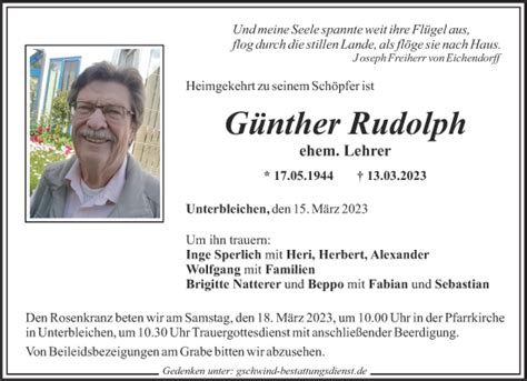 Traueranzeigen von Günther Rudolph Allgäuer Zeitung