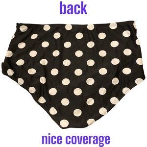 Swim Euc Xl Black White Polka Dots Bikini Bottom Only Good Seat Coverage Poshmark