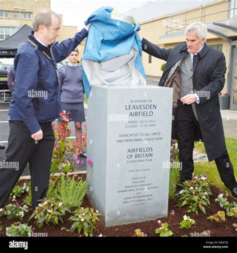 Unveiling Of A Memorial Stone At Leavesden Airfield Installed By The