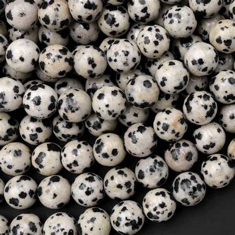 Яспис, Далматински, полускъпоценен камък, мъниста - Avrorahandmade