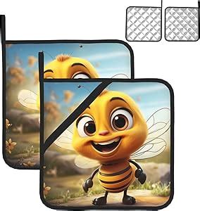 Amazon Pot Holder Set Of Heat Resistant Potholder Kitchen Oven Hot Pads Bee Trivets Pot