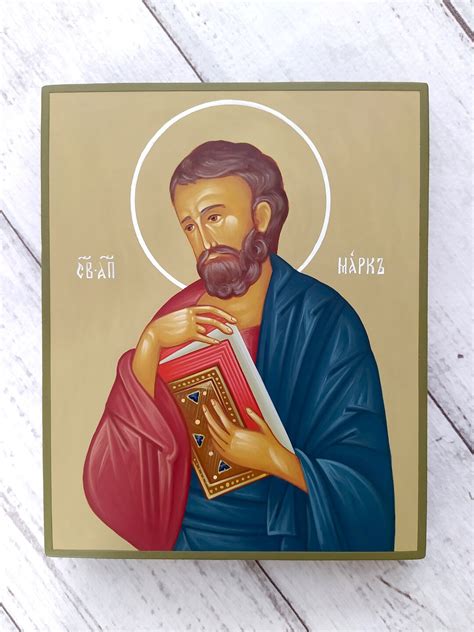 Apostle And Evangelist Mark Saint Mark Christian Icon Etsy
