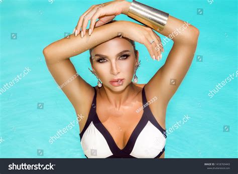 Elegant Sexy Woman Luxury Bikini On Stock Photo 1418769443 Shutterstock