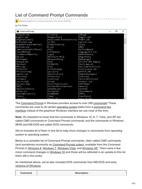 List of Command Prompt Commands | PDF | Microsoft Windows | Windows 7