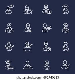 People Occupations Icons Set Vector Illustation Stock Vector Royalty