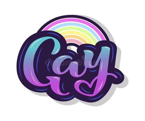El Texto Gay Con El Arco Iris Está En Fondo Stock de ilustración Ilustración de cartel