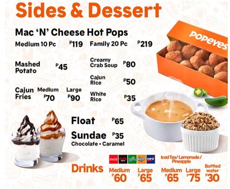 Popeyes Menu With Updated Prices Philippines 2024
