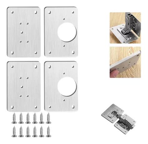 Kit de reparación de bisagras de 4 placas para muebles de puertas de