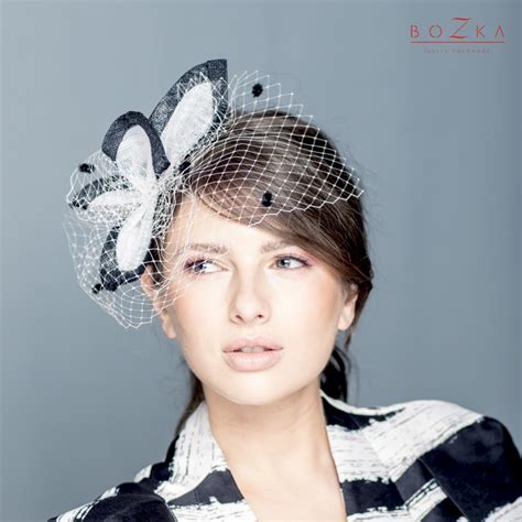 Black And White Fascinator In Spotted Veil