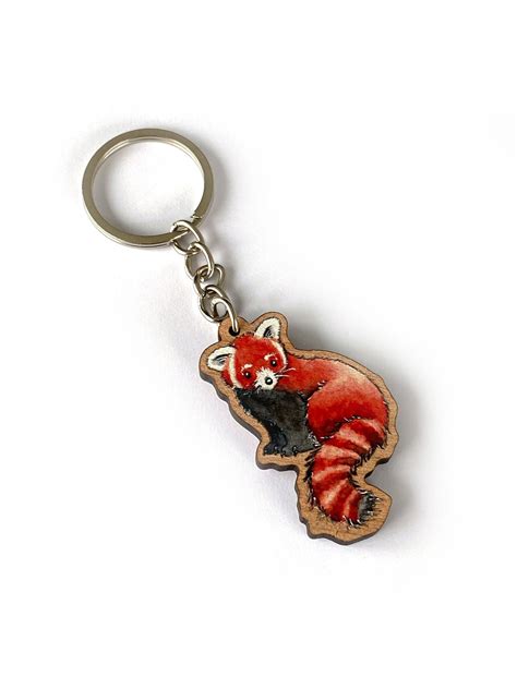 Petpalz Keychain Red Panda Seated Made Of Wood Etsy Uk