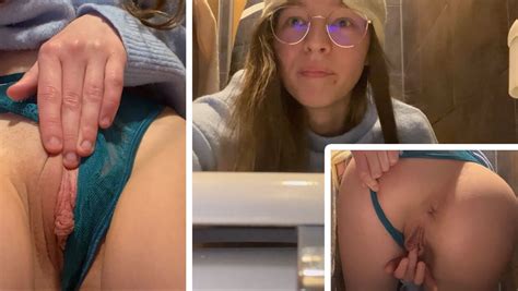 Teen Fucks Herself In Public Toilette At The Cinema Flashing Porn Feat Emmi Hill XHamster