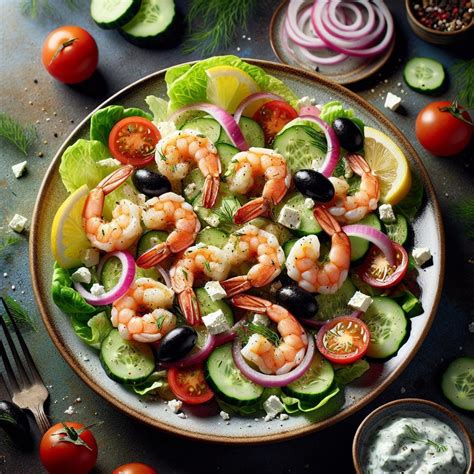 Delicious Greek Shrimp Salad Recipe Zesty Lemon And Earthy Spices