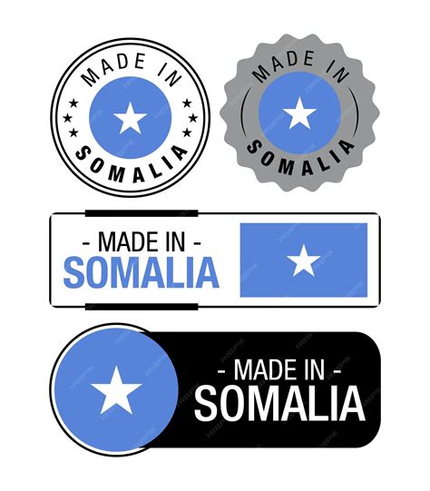 Premium Vector Set Of Made In Somalia Labels Logo Somalia Flag