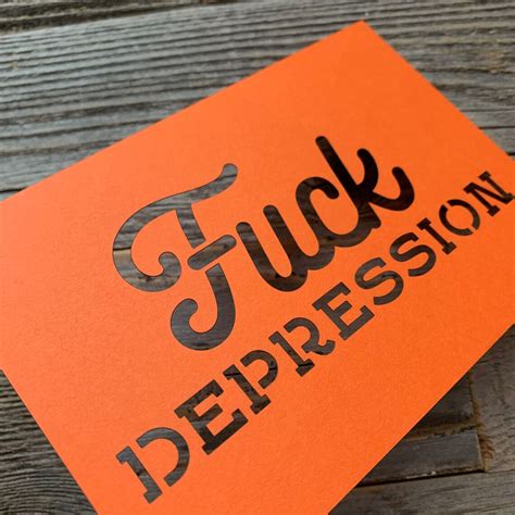 Fuck Depression Card Depression Support Card Postpartum Etsy