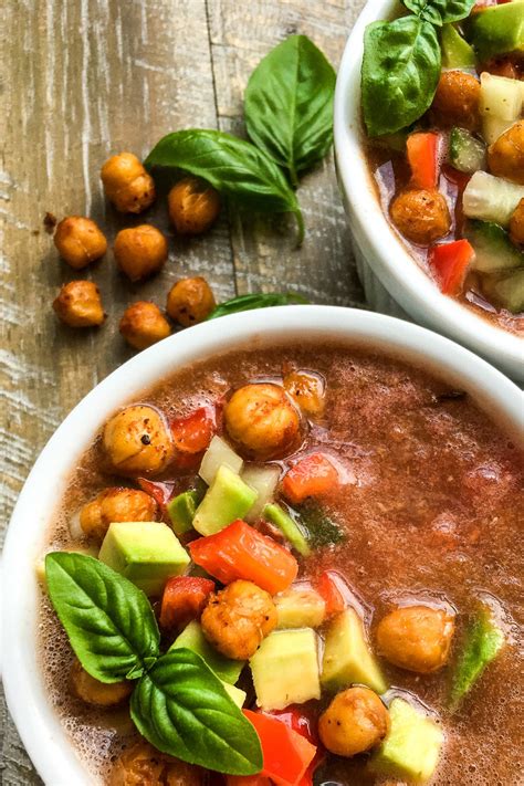 Healthy Gazpacho Recipe With Chickpea Croutons Rosemary And Maple